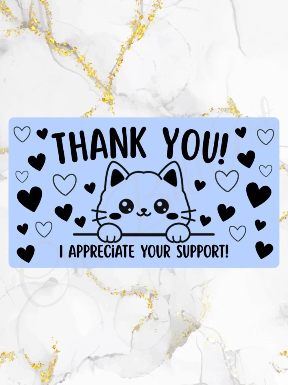 100 Cute Cat Thank You Stickers for Packaging | Small Business Labels